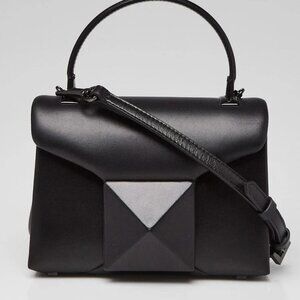 Valentino Black Lambskin Leather One Stud Mini Top Handle Bag